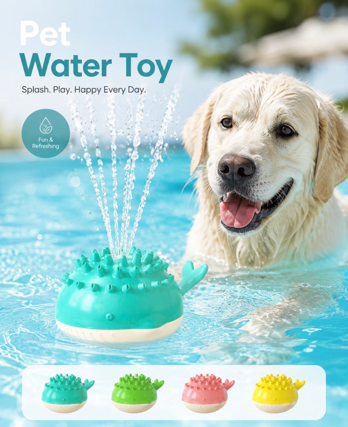 Electric Water Floating Dog Bathing Toy for Summer
