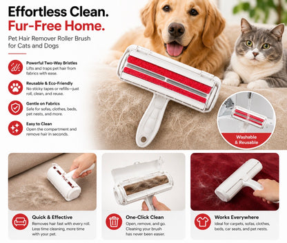 Pet Hair Remover Roller Brush for Cats and Dogs