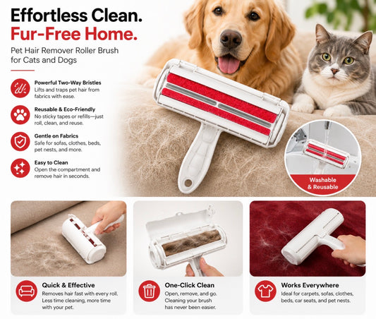 Pet Hair Remover Roller Brush for Cats and Dogs